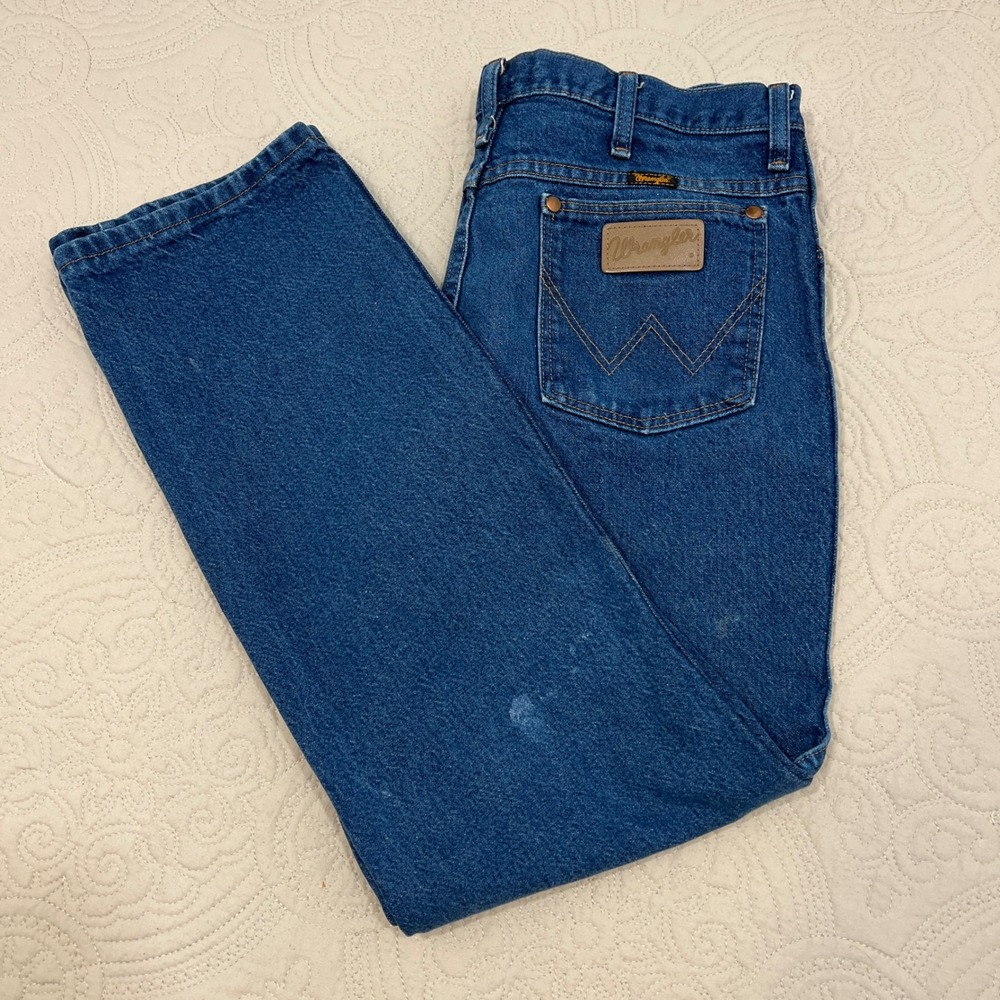 Wrangler 936PWD Cowboy Cut Slim Fit Straight Leg Blue Denim Jeans Mens 32x30